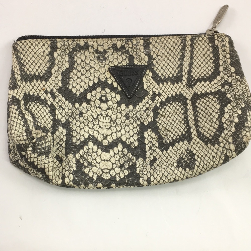 EUC Guess Faux Snakeskin Pouch Makeup Bag